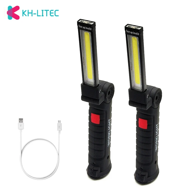 USB Rechargeable Flashlight Magnetic COB Led Work Light Waterproof Built-In  Battery Camping Torch for Car Repair - AliExpress
