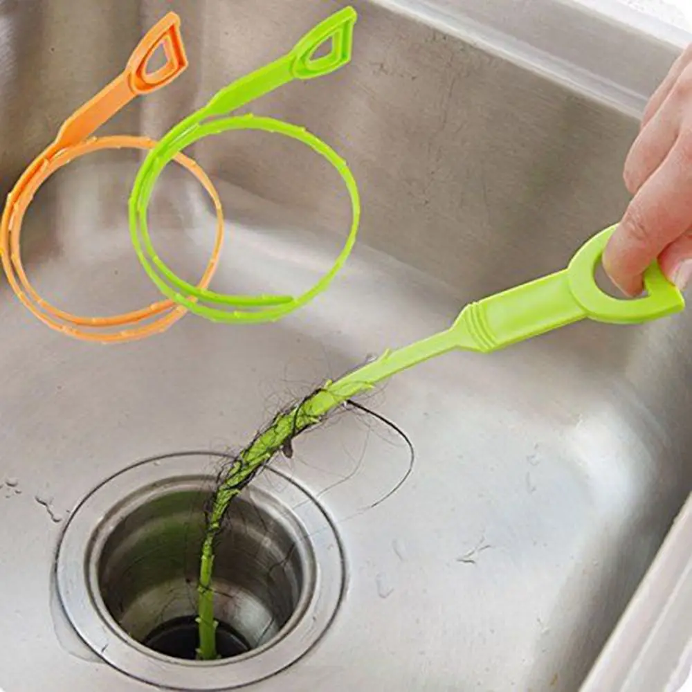 Пластиковые раковины дренажные земснаряд трубопровода крюк волос инструмент кухня чистящие средства - Цвет: Green