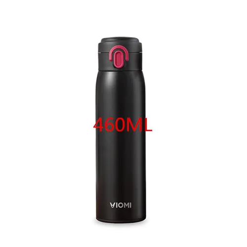 460ml Black Mijia VIOMI термос 300 мл/460 мл, 24 часа, вакуумный термос из нержавеющей стали, одна рука ВКЛ./закрыть прямые бутылки для воды, чашки - Цвет: 460ml Black