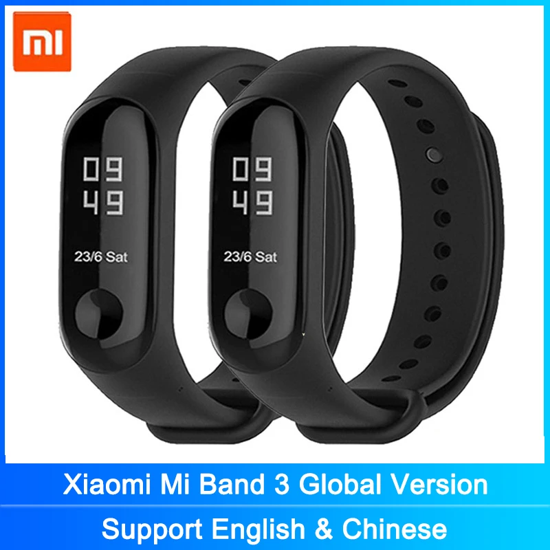 Смарт браслет Xiaomi Mi Band 3 умный с поддержкой нескольких языков пульсометром