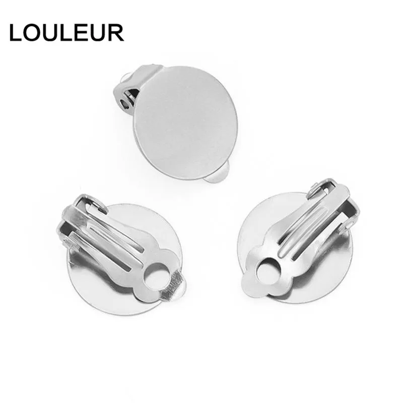 

10pcs/lot Stainless Steel Earring Clips No Pierced Flat Back Photo Glass Cabochon Settings Cameo Base For Jewelry Making Finding