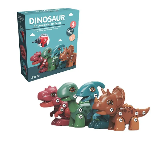 DIY Dinosaur Disassembly Toy Screw Screw Assembly Electric Screwdriver Puzzle Creative Manual Child Model Toddler Boys Toys 6
