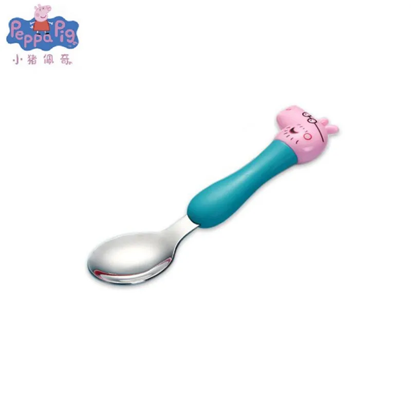 Подлинный peppa pig sister diary ложка вилка Столовые приборы для детей мультфильм модель cutegrip ложка набор детей Рождественский подарок на день рождения - Цвет: 7