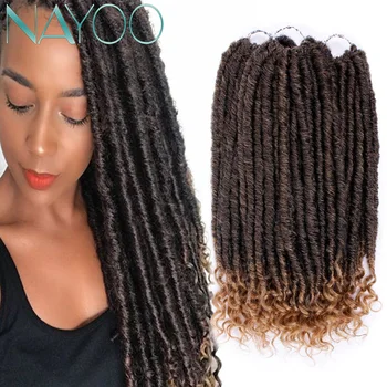 

Nayoo Hair 16inch Straight Goddess Faux Locs Crochet Braids Natural Synthetic Hair Extension Heat Resistant Hair