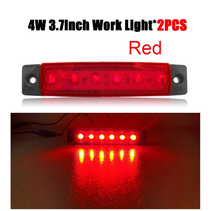 2PC 4W 3.7inch Red 20 Вт флэш-светильник светодиодный рабочий светильник бар 4x4 автомобиль ATV грузовик Предупреждение стробоскоп поворот синий красный белый зеленый светильник сигнальная лампа - Цвет: 2PC 4W 3.7inch Red