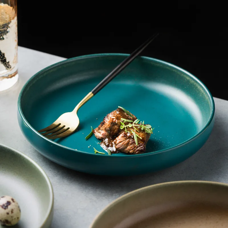 Керамическая ГЛУБОКАЯ ТАРЕЛКА в европейском стиле 1 шт. домашнее блюдо суп лапша