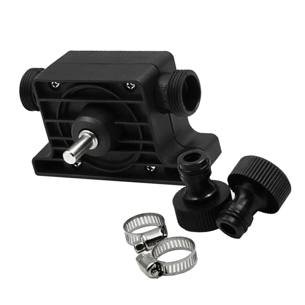 8mm Round Shank Electric Drill Water Pump Self Priming Transfer Pump with Hose Clamps and Connector