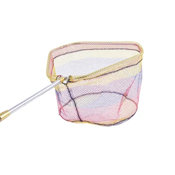 

Fishing Landing Hand Net Folding Triangle Stainless Steel Frame Colorful Nylon Mesh Net Fishing Hand Net Fishing Accessories