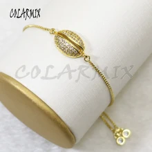 10 шт. браслеты в форме раковины хрустальные браслеты с подвесками циркониевые аксессуары соединители браслеты для женщин 5697