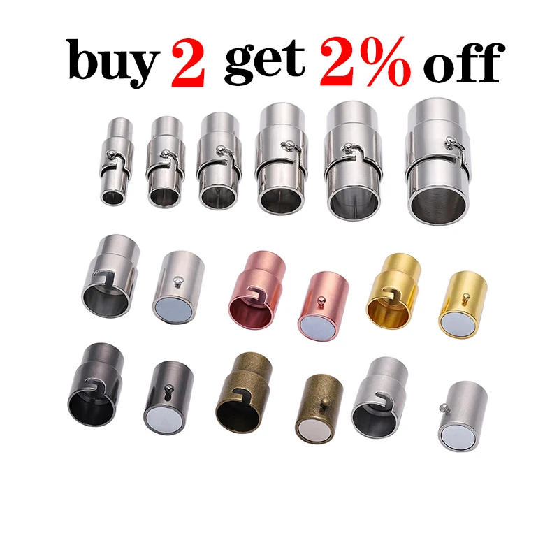 Fermoirs Magnétiques Acier Inoxydable - Lot De 3 Tailles (8x4mm, 10x5mm, 12x6mm) - Pour Bracelets, Colliers, Fabrication Bijoux DIY