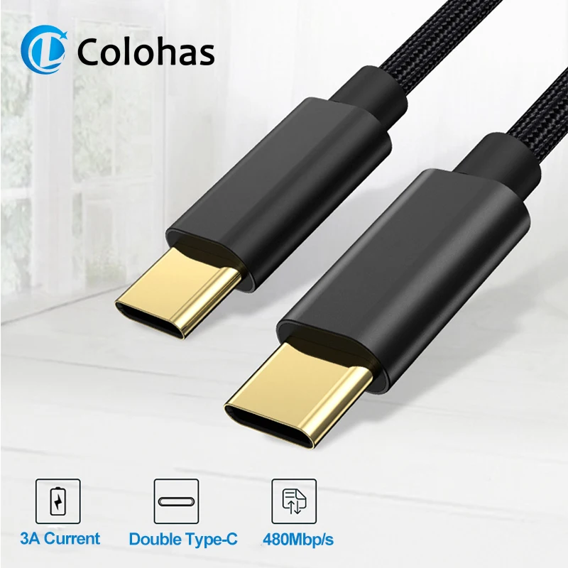 

USB Type C to USB Type C Cable for Huawei P20 Samsung Galaxy S9 Plus Support PD QC3.0 3A Quick Charge Cable for Type-C Devices