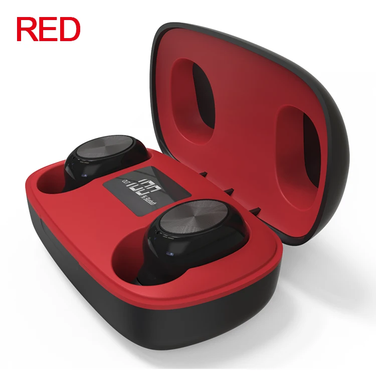 red TWS Bluetooth 5,0, беспроводные наушники, Hi-Fi, стерео наушники, спортивные, для бега, сенсорное управление, гарнитура, шумоподавление, наушники, HD вызов - Цвет: red