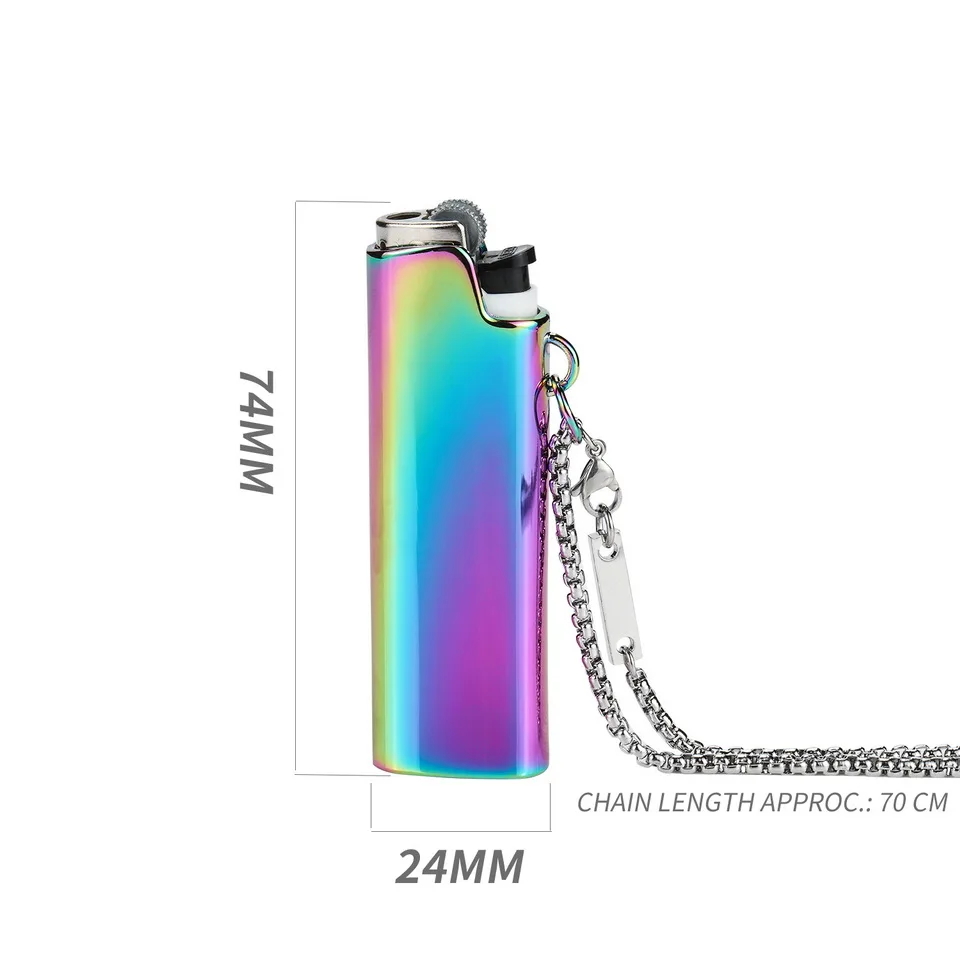NYUK нестандартная Зажигалка в форме крышки ожерелье кулон модный хип хоп из нержавеющей стали ювелирные изделия для Bic J3 Защита тела длинная цепь