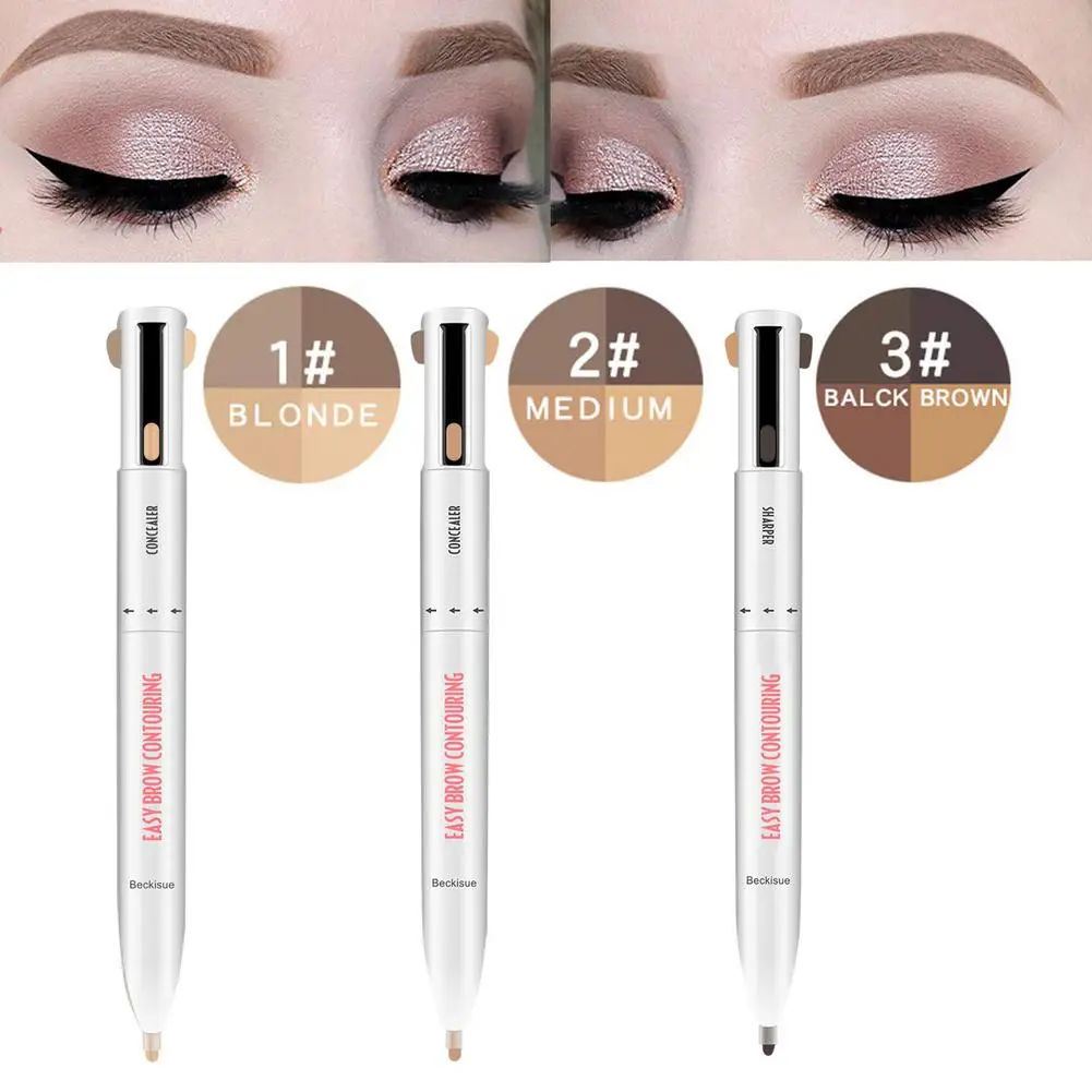 

Portable Eyebrow Pencil 4 Color Rotating Ball-Point Eyebrow Pen