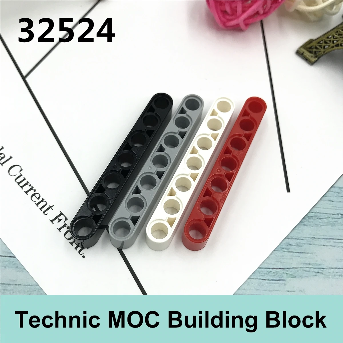[MOC 허브] 10PCS 기술 빌딩 블록 부품, 주요 브랜드 기술 부품과 호환 32524 1x7 선물 완구