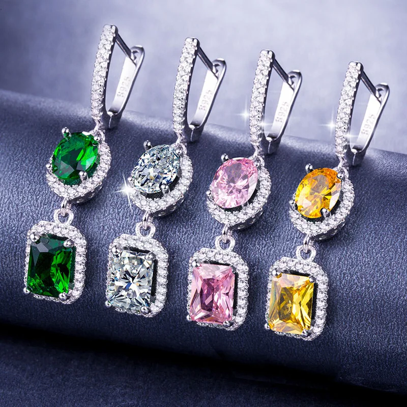 

Huitan Classic Romantic Women Party Earrings With Dazzling AAA Cubic Zircon Stone Four Color Available Crystal Earrings Hot