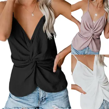 

Fashion camisole Women Sexy Deep V camisole Vest Top Summer Chiffon Sleeveless Flower embroidery Casual Loose Tank plus size