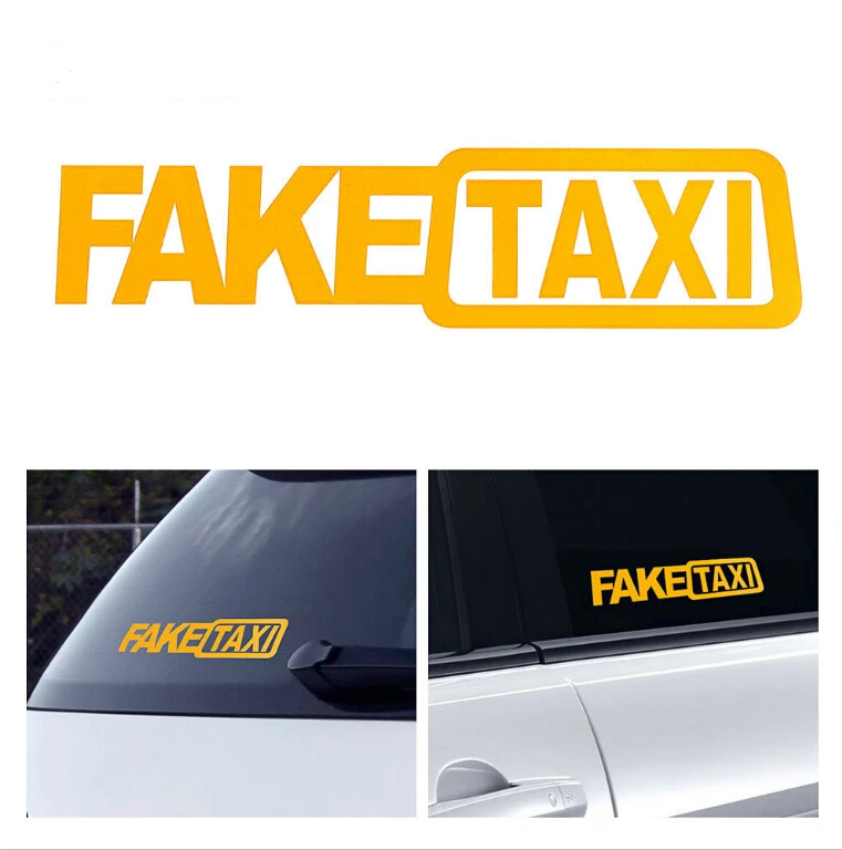 FAKE TAXI Car Stickers Reflective Funny Decals For Volkswagen Polo Passat B5 B6 B7 B8 CC GOLF 4 5 6 Vento Arteon | Автомобили и