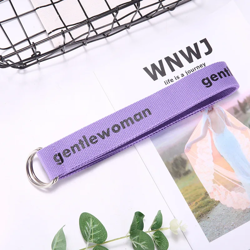 GW-Purple TagerWilen ремень стиль буквы напечатаны мода унисекс двойное D Кольцо холст ремень длинные джинсы ремни для женщин брезентовый мужской ремень - Цвет: GW-Purple