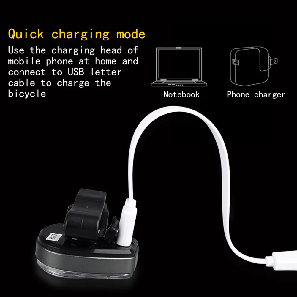 Excellent Smart Bicycle Tail Light USB Charging Warning Lights LED MTB Round Rear Back Safety Lamp Bike Accessory 5
