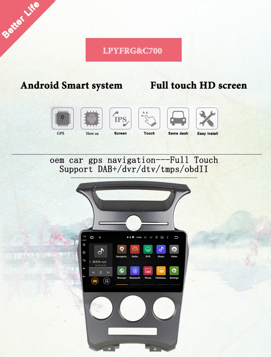 HD 4G+ 64GB стерео для Kia Caren DVD мультимедийный плеер gps навигация Android 9,0 сенсорный экран магнитофон