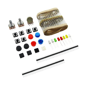 

1 sets Handy Portable Resistor Kit for Arduino Starter Kit UNO R3 LED potentiometer tact switch pin header