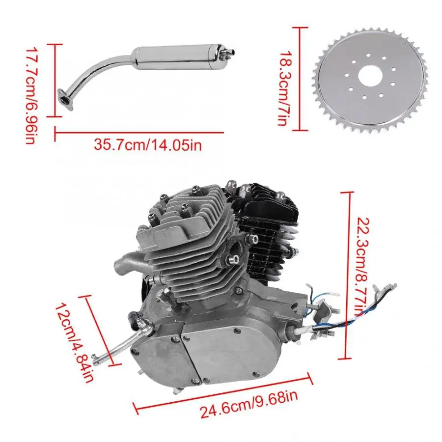 Clearance 50CC Bicycle Engine Kit 2-Stroke Gas Motorized Motor Bike Kit Bike Conversion Kit Engine Bike Part Newest Version 7