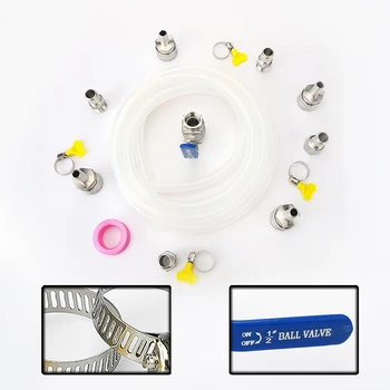 

Stainless Steel Transfer Pump Quick Connect Kit with Silicone Tube for 1/2 NPT Threaded Brew Pumps Homebrew Pump Accessories