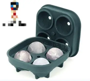 

100pcs/lot Silicone Soccer Football Ice Cube Mold World Cup Round Ball Ice Cube Mold Tray Desert Sphere Mould DIY Cocktail Form