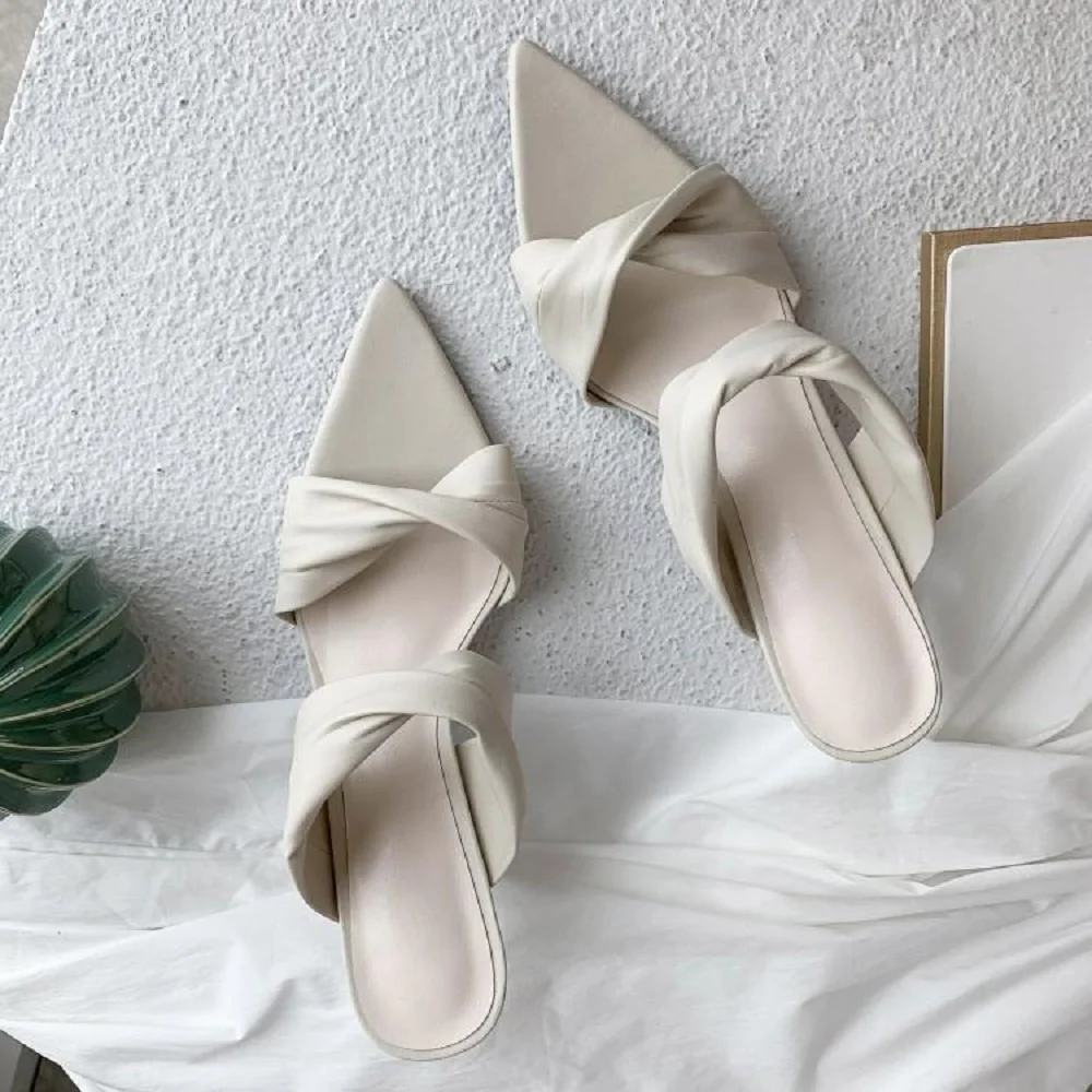 

2020 New Summer Women's High Heel Thin Heeled Slippers Open Toe Fashion Outer Wear Slippers