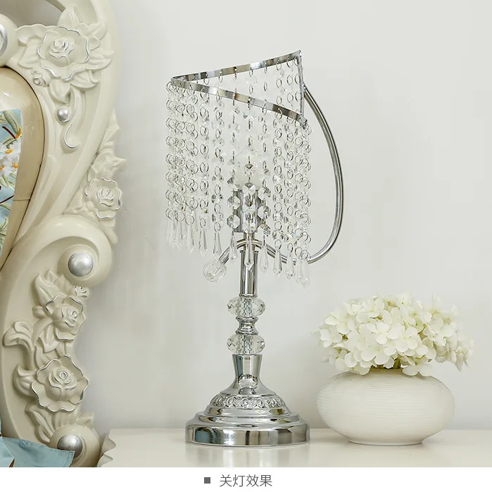 Современная настольная лампа для спальни, свадьбы, комнаты принцессы, прикроватная лампа, романтическая Хрустальная настольная лампа, свадебная художественная настольная лампа