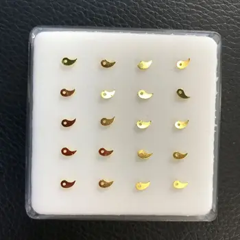 

S925 sterling silver nose studs water drop hollow type body piercing jewelry ring bone earring hiphop