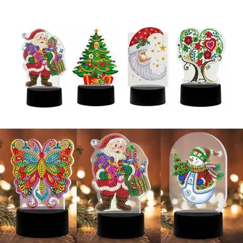 

Diamond Painting LED Night Light Xmas Tree DIY Embroidery Night Lamp Home Ornaments Stitch DIY Framed Drill Eco-friendly Craft