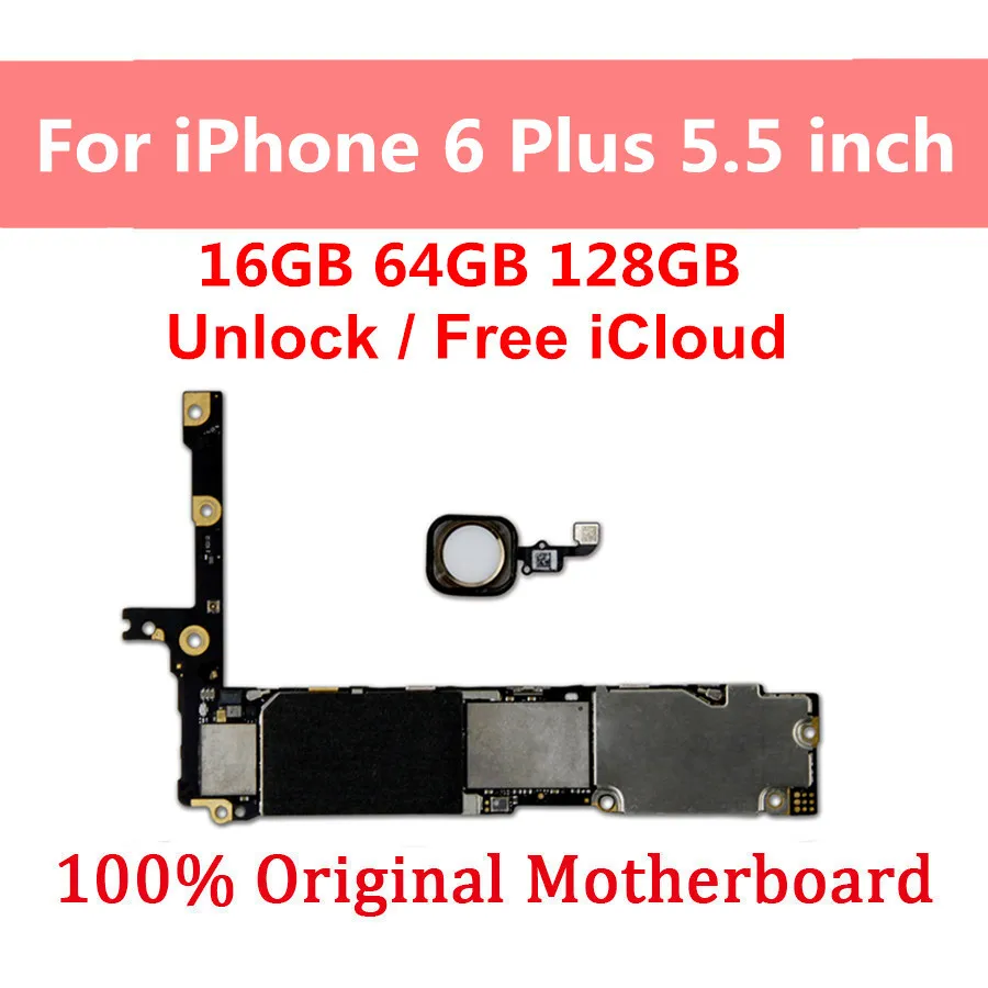Для iPhone 6 Plus разблокированная материнская плата для 5 дюймов с/без ID 16 Гб 64 128 ГБ