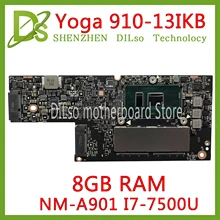 KEFU CYG50 NM-A901 материнская плата для lenovo YOGA 910-13IKB YOGA 910 Материнская плата для ноутбука I7-7500U процессор 8 ГБ ОЗУ оригинальная протестированная