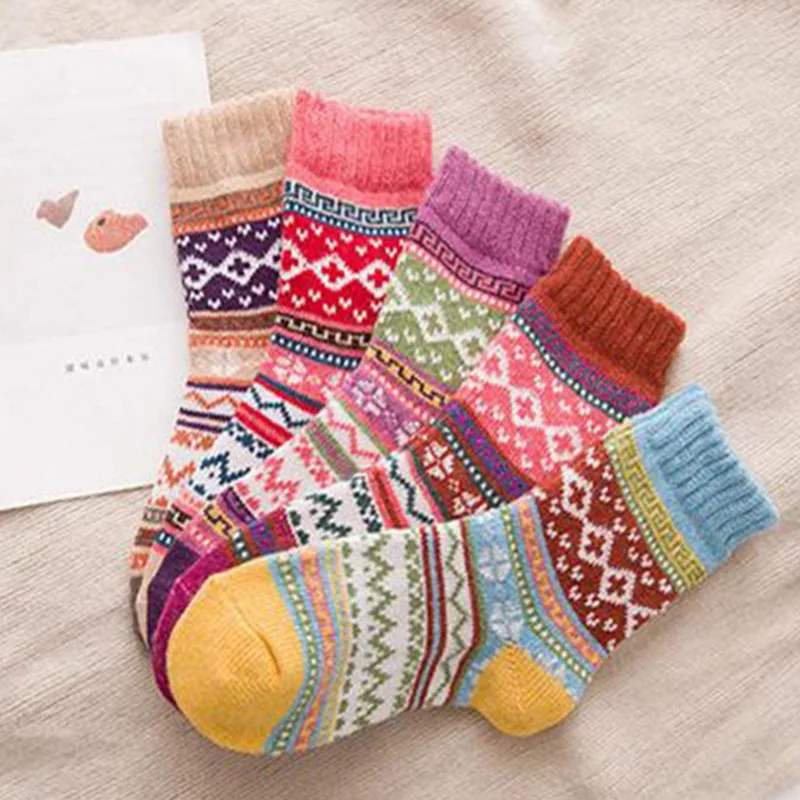 

Sanderala Sexy Women Wool Socks Autumn Winter High-end Thickened Warmth Ladies Rabbit Literary Cute Ethnic Style Cashmere