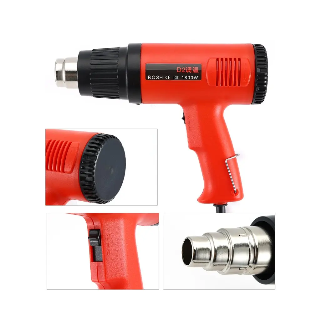 

1800W Temperature Adjustable Electric Hot Air Gun Heat Air Blower Shrink Paint Stripper Thermal Power tool