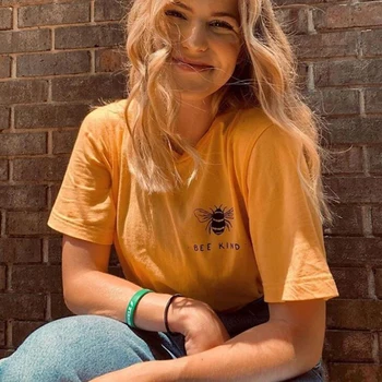 

Bee Kind Summer Women Shirts Aesthetic Tumblr Punk Short Sleeve Tshirt Save The Bees Harajuku Cotton Casual Girls Tees Dropship