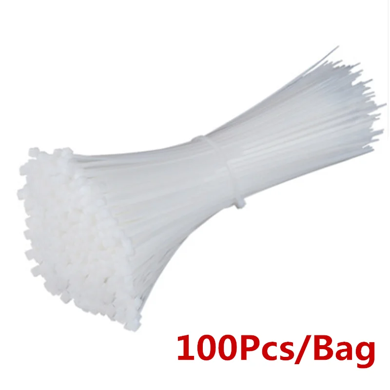 100 шт. 3X60/80/100/120/150/200 мм 4X150/200/250/300 белый молочный кабель застежки-молнии