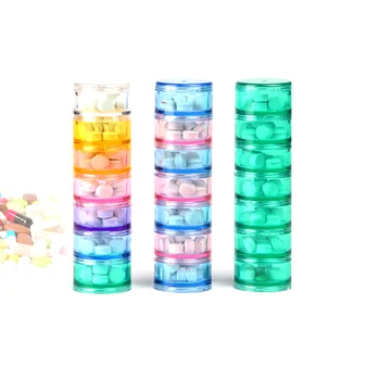 

Weekly Pill Organizer - Stackable Vitamin Container,Detachable Tower Pill Box,7 Day Medication Organizer
