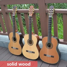 Классическая акустическая гитара 36 39 дюймов Топ сплошной Электрический Highgloss 6 струн pick Up ель кедр орех палисандр красное дерево