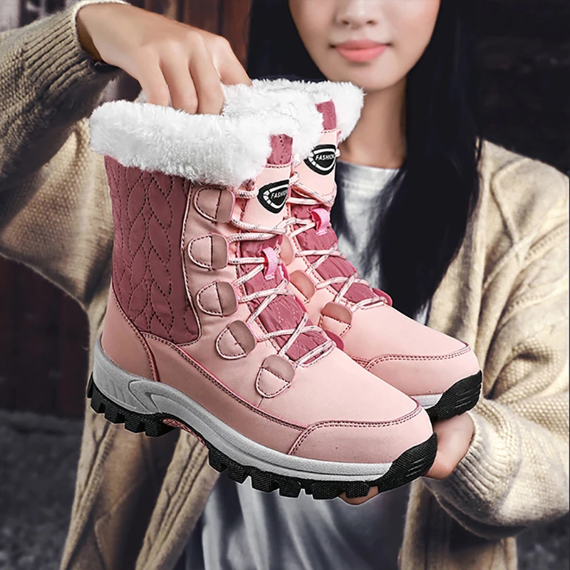 Y así Ser amado Patriótico Botas de nieve impermeables para mujer Zapatos altos de algodón de moda de  mujer más botas de tobillo de terciopelo de invierno calientes zapatos  planos casuales señoras|Botas de nieve| - AliExpress