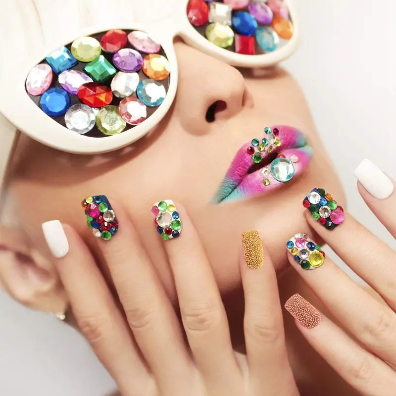 20x колесо ногтей советы жемчужные бусины Стразы 3D наклейки для ногтей