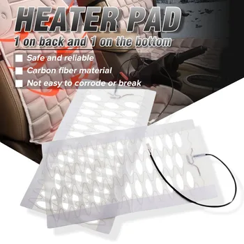 

2/4Pcs 12V Universal Car Heated Seat Covers Pad Carbon Fiber Heated Auto Car Seat Heating Pad Winter Warmer Heater Mat