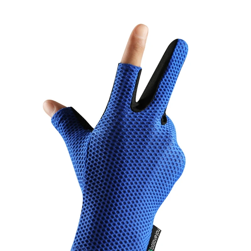 Мужские перчатки для рыбалки, уличные Нескользящие рыболовные защитные перчатки два без пальцев спортивные половина пальца эластичный дышащий ледяной шелк