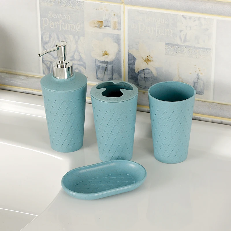 Juego de accesorios para baño, 5 piezas de resina para lavabo, soporte para  cepillos de dientes, dosificador de jabón líquido, jabonera, 2 vasos.