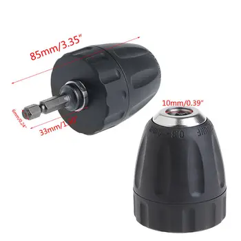 

Drill Keyless Chuck Plastic Sleeves 0.8-10mm 3/8-24UNF + 1/4 Hex Adaptor