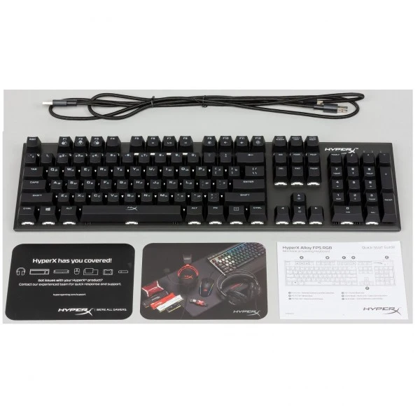 Клавиатура HyperX Alloy FPS RGB HX-KB1SS2-RU механическая, Kailh Silver Speed, USB, подсветка RGB, цвет: черный