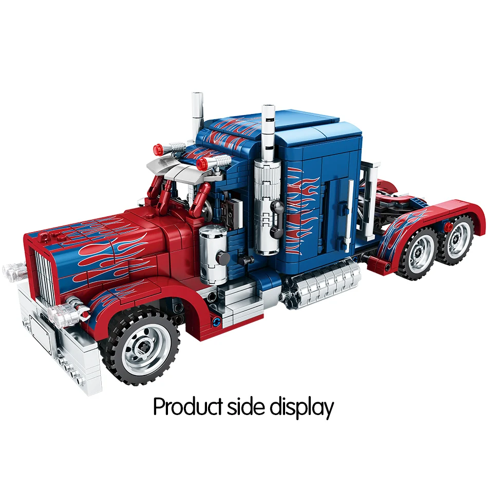 Puxar para trás Blocos de Construção do Carro Brinquedos para Meninos Sembo Cidade Clássico Técnica Peterbilt Recipiente Pesado Caminhão Tijolos 849 Pçs 8 Cheap Blocos