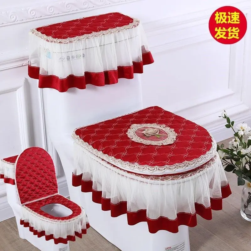 Toilet Cushion 3 Piece Set Winter Toilet Cover U-type Zipper Seat Mat Pad Accessories WC Mat Hotel Supplies Toilettes toilet seat cushion